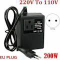 Miniatyrbilde 2 av 5: Dciustfhe Spenning: 200 W - Transformator: 220 V til 110 V - Europeisk plugg.