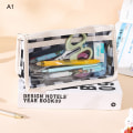 Miniatyrbillede 1 af 8: Gitter Penneetui Pennemappe Case Transparent Wa A1