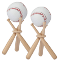 Miniatyrbillede 1 af 5: 2 Sæt Baseball Rack Display Stand Lille, Mini Daseball Bat Rack