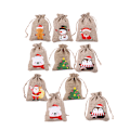 Miniatyrbilde 2 av 5: 10 stk Trekkstrengpose Burlap Gavepose Party Godteriposer Penguin-10pcs