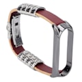 Pikkukuva 5 / 6: Retro Nahkainen Ranneke Xiaomi Mi Band 5/6 NFC:lle, Muodikas Retro Nahkainen Kellonranneke Ruskea Musta