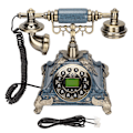 Miniatyrbilde 1 av 7: MS‑5501D Antikk Telefon Retro Gammeldags Bakgrunnsbelyst Telefon med Display FSK DTMF Kalender Dato Klokke og Uke