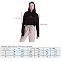 Miniatyrbillede 4 af 4: Luvtrøje Dame Crop Tops med Tommelhuller Snøre Langærmet Sweatshirt Trøje Sort M black m