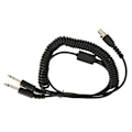 Miniatyrbilde 1 av 7: Mini XLR 5 Pin Plugg til GA Dobbel Plugg Headset Adapterkabel for David Clark Avcomm ASA for Dobbel GA PJ055 PJ068 Jack