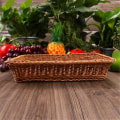 Miniatyrbilde 5 av 5: 4 stk rektangulær kurv for bord eller benkdisplay for brød, frukt og grønnsaker flettet kurv