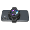 Miniatyrbillede 7 af 7: P10 Mobiltelefon Halvleder Køler RGB Tilbageklappelig Klips Varmespreder til Live Streaming Vlogging Mobilspil Sort