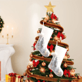 Miniatyrbilde 5 av 5: Hvite julestrømper sett med 2, 18\" kunstig pels
