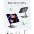 Miniatyrbillede 6 af 8: Justerbart tabletstativ til iPad, tabletstativ i aluminium til skrivebordet
