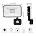 Miniatyrbillede 2 af 5: 30W/Sort, 6500K Sensor, Køligt Hvidt Lys, Vandtæt Udendørs LED Sensor til Have Gård