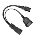Pikkukuva 5 / 7: IEC320 C14 - IEC320 C13 ja EU Virtajohto Ammattimainen Y-jakaja Virtapistokejohto 12.6in 10A 250V