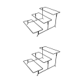 Miniatyrbillede 4 af 5: 1/2/3 Tallerken Stativ Skål Display Stativ Skålholder 3 lag til Rectangle 2PCS