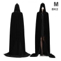 Miniatyrbillede 3 af 4: Middelalder Vampyr Fløjl Hættekappe Lang Robe Kappe Halloween Kostume _sc Gray M