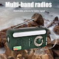 Miniatyrbild 7 av 7: Bärbar Solcellsdriven Vevradio AM FM WB Multiband Dynamoradio med 2000 mAh Powerbank SOS Alarmfunktion för Camping Resor Nödsituationer