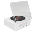 Pikkukuva 5 / 7: X11 Bluetooth-herätyskellokaiutin, 360 asteen stereoääni, retro, pyörivä vinyylilevy, herätyskellokaiutin DC 5V1A valkoinen