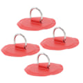 Miniatyrbillede 3 af 7: 4 stk. D-ring patch PVC rund form stærk rustfrit stål D-ring pad til båd raft paddleboard rød