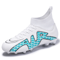 Miniatyrbillede 1 af 5: Fodboldstøvler til mænd Anti-Slip Fodboldstøvler Knopper Græs Fodbold Sneakers Yjck15-1 White 45