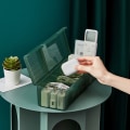 Miniatyrbillede 5 af 7: Desktop datakabel efterbehandling gitter opbevaringsboks plast white
