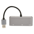 Miniatyrbild 7 av 7: USB3.0 till High Definition Multimedia Interface VGA Adapter USB Delad Skärm 1080P Fri Drivrutin Silvergrå 3 I 1 Hub