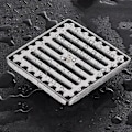 Miniatyrbilde 1 av 5: Gulvsluk Badekar Rustfritt Stål Avtakbart Slukdeksel for Baderom Dusjrom Firkantet Toalett Rustfritt Hagesil 10X10 CM, Sølv