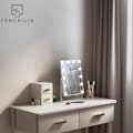 Miniatyrbilde 8 av 11: FENCHILIN Hollywood sminkespeil med lys 360° roterbar bordsplate hvit 30 x 41 cm speil hvit white 30 x 41cm