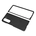 Miniatyrbillede 4 af 7: Foldeskærm Telefon Cover Syntetisk Læder Beskyttende Foldetelefon Cover til Samsung Galaxy Z Fold 5 To Farvet Lychee Mønster Sort