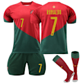 Miniatyrbild 1 av 2: 22-23 Portugal Hem #7 Ronaldo Fotbollströja Kostym Barn & Vuxen Kids 22(120-130CM) XL