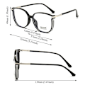 Pikkukuva 5 / 10: Naisten sinisen valon estolukulaseja Bling ylisuuret kehykset Presbyopia-lasit Brown Strength 4.0