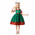 Pikkukuva 1 / 5: Prinsessa tyttöjen mekko joulun syntymäpäiväjuhliin green 130
