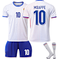 Miniatyrbild 1 av 2: 2024 UEFA EM 2024 Frankrike Hemma Borta Fotbollströja Set Nr.10 Mbappé away away 16