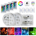 Miniatyrbillede 2 af 5: 4 stk. Undervands LED Pool Lys RGB Farveskiftende IP68 Vandtæt til Pool Springvand Bryllupsfest Halloween Juledekoration (4 stk.)