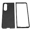 Miniatyrbillede 7 af 7: Foldeskærm Telefon Cover Syntetisk Læder Beskyttende Foldetelefon Cover til Samsung Galaxy Z Fold 5 To Farvet Lychee Mønster Sort