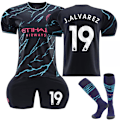Miniatyrbilde 1 av 2: 24-25 Manchester City Borte Fotballdrakt Barn nr 19 Alvarez NO.19 26