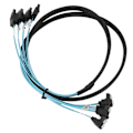 Pikkukuva 5 / 7: Mini SAS -kaapeli 4 SATA - 4 SATA suora kaareva kaapeli 6 Gbps häiriönesto kaksoisryhmäsuojaus SAS-kaapeli 0,5 m / 1,6 jalkaa