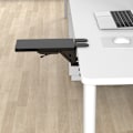 Miniatyrbillede 7 af 7: Skrivebordsarmlæn Sort Ergonomisk Design Robust Holdbar Klemme På Computerarmlæn til Stationær Computermus Sort