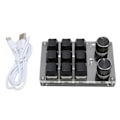 Miniatyrbild 1 av 7: Mekaniskt speltangentbord 9 tangenter 2 rattar Litet USB Trådlöst Dual Mode OSU-tangentbord DIY Programmerbart tangentbord