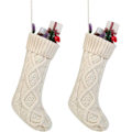 Miniatyrbild 1 av 5: Twist Stickad Julstrumpa Set Pure Color White Ivory