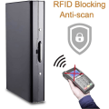 Miniatyrbild 3 av 5: Rfid kreditkortshållare cover metall kreditkort plånbok herr dam visitkortshållare (svart)