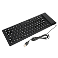 Miniatyrbillede 6 af 7: Foldbart Silikone Tastatur 85 Taster Foldbart Design Støjsvagt Ledningsført Vandtæt Støvtæt Fleksibelt Tastatur Sort