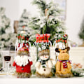Miniatyrbillede 5 af 5: 3×Juleflaskeholder, strikket falsk bark, julevinpose