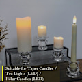 Miniatyrbilde 5 av 5: Lysestake i klart glass, 2 stk glass telyslysestaker for søylelys Taper lys - Dia 0,94in/2,4cm