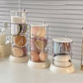Miniatyrbillede 1 af 8: 360° roterende opbevaringsboks til kosmetik og smykker white 2 layer