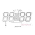 Miniatyrbild 4 av 4: 3D Digital Bord Väggklocka LED Nattljus Datum Tid Alarm