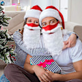 Miniatyrbild 4 av 4: Rolig jultomte skäggdräkt juldekoration