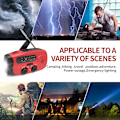 Miniatyrbilde 10 av 11: Vevradio med Solcelle, Lommelykt og 2000mAh Powerbank