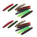 Miniatyrbilde 2 av 7: 16 stk. Myk Lokkemat TPR Bitebestandig Skjult Krokspiss Innebygd Ringende Perle Myke Stick Baits Ormer for Ferskvann Saltvann