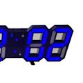 Miniatyrbild 4 av 5: 3D LED Väggklocka Minimalistisk Väggmonterad Väckarklocka för Hem Vardagsrum Kontor Svart Font Blå Bokstav