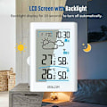 Miniatyrbilde 3 av 5: Trådløs værstasjon med utendørssensor, digitalt termometer, innendørs og utendørs hygrometer, omgivelsestermometer