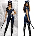 Miniatyrbild 3 av 4: Vuxna Kvinnor Polis Kostym För Halloween Dress Up PartyAA L