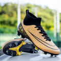 Miniatyrbillede 4 af 5: Fodboldstøvler til mænd Anti-slip Fodboldstøvler Knopper Græs Fodbold Sneakers 3A1126A Gold 35