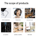 Miniatyrbild 7 av 11: 1*USB-C Typ C Adapter Port till 3,5 MM Aux Audio Jack Hörlurar Hea white For iphone15 series